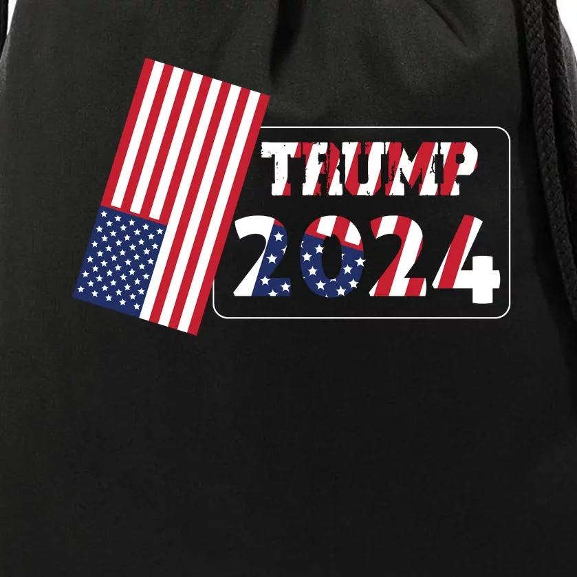 Patriotic 2024 Election Support Graphic Drawstring Bag