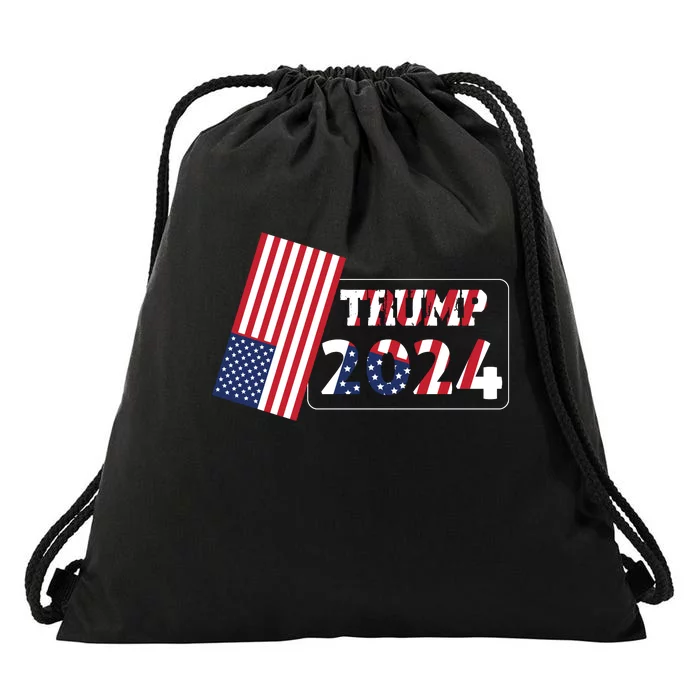 Patriotic 2024 Election Support Graphic Drawstring Bag