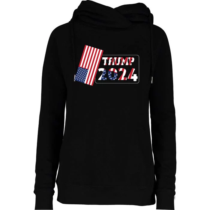 Patriotic 2024 Election Support Graphic Womens Funnel Neck Pullover Hood