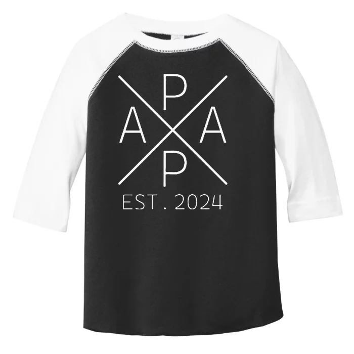 Papa 2024 Father To Be 2024 Proud Papa 2024 Toddler Fine Jersey T-Shirt