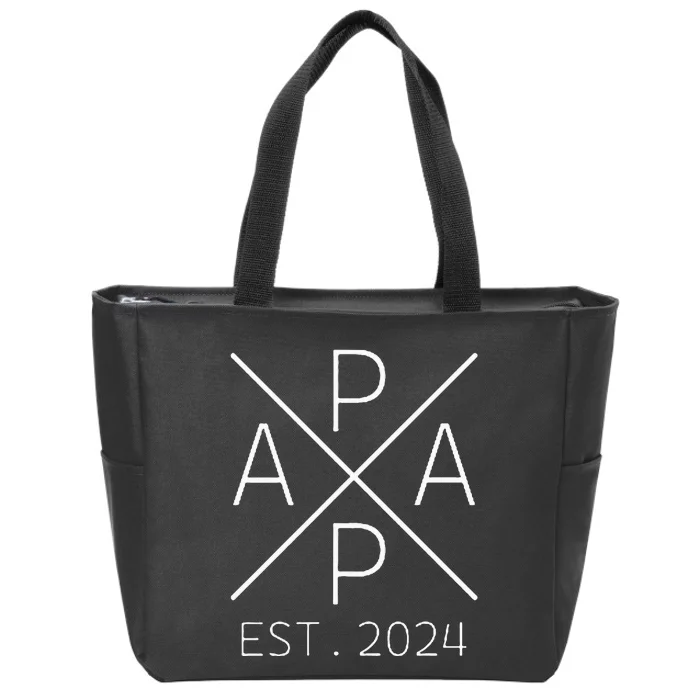 Papa 2024 Father To Be 2024 Proud Papa 2024 Zip Tote Bag