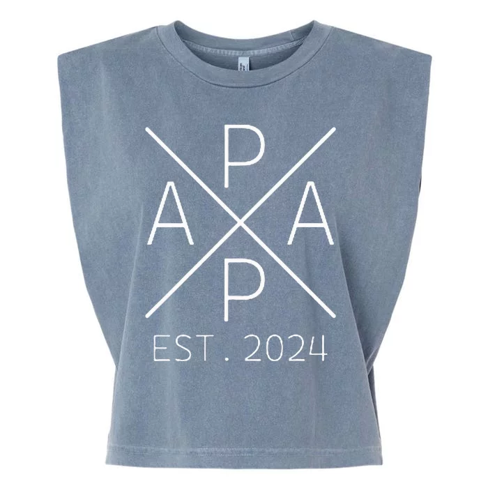 Papa 2024 Father To Be 2024 Proud Papa 2024 Garment-Dyed Women's Muscle Tee