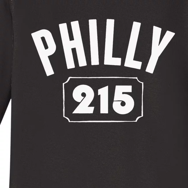 Philly 215 funny Philly Pride Area Code Workout Baby Long Sleeve Bodysuit