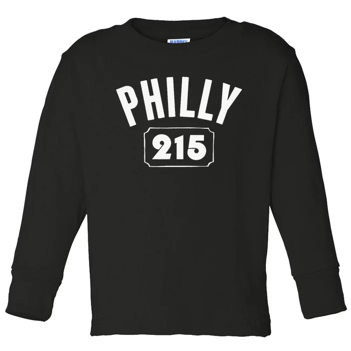 Philly 215 funny Philly Pride Area Code Workout Toddler Long Sleeve Shirt