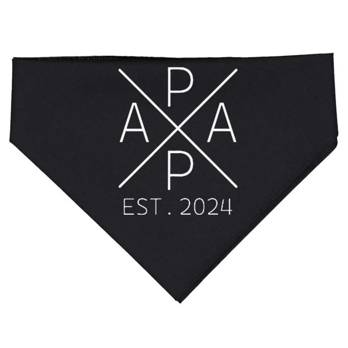 Papa 2024 Father To Be 2024 Proud Papa 2024 USA-Made Doggie Bandana