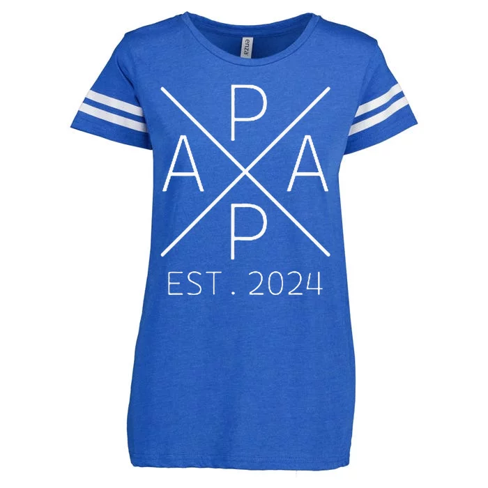 Papa 2024 Father To Be 2024 Proud Papa 2024 Enza Ladies Jersey Football T-Shirt