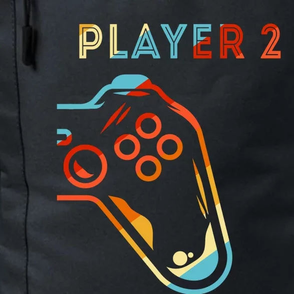 Player 2 Funny Video Game Lover Joystick Retro Matching Gamer Couple Daily Commute Backpack