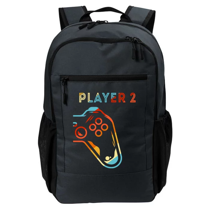 Player 2 Funny Video Game Lover Joystick Retro Matching Gamer Couple Daily Commute Backpack