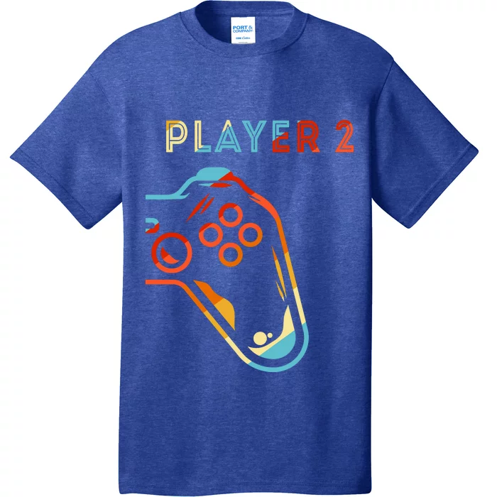 Player 2 Funny Video Game Lover Joystick Retro Matching Gamer Couple T-Shirt