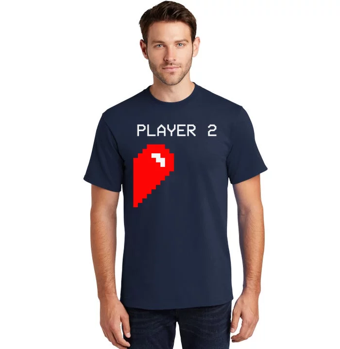 Player 2 Funny Video Game Lover Joystick Matching Gamer Couple Tall T-Shirt