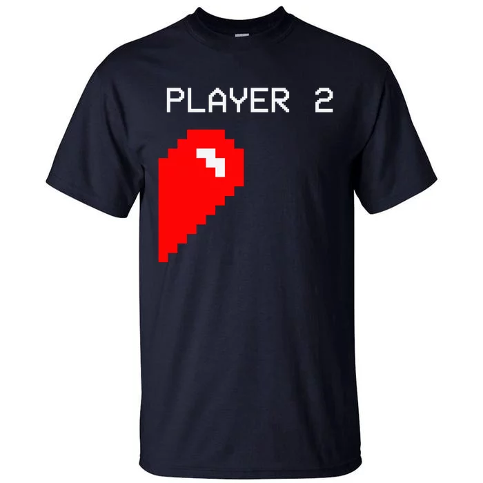 Player 2 Funny Video Game Lover Joystick Matching Gamer Couple Tall T-Shirt