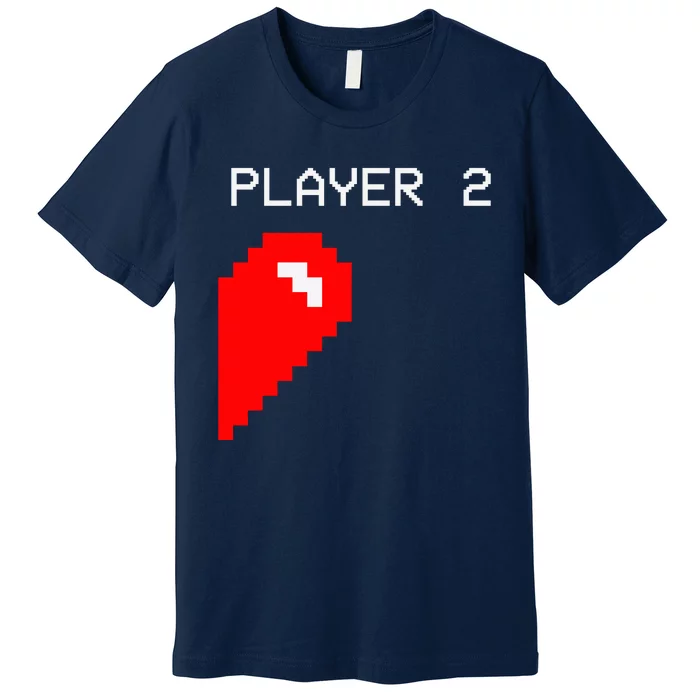 Player 2 Funny Video Game Lover Joystick Matching Gamer Couple Premium T-Shirt