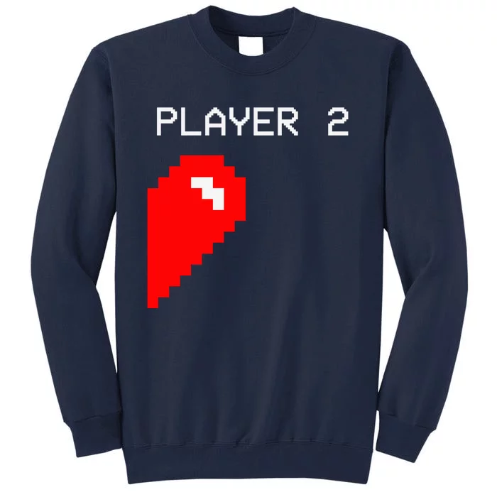 Player 2 Funny Video Game Lover Joystick Matching Gamer Couple Tall Sweatshirt