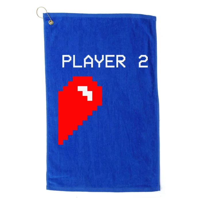 Player 2 Funny Video Game Lover Joystick Matching Gamer Couple Platinum Collection Golf Towel