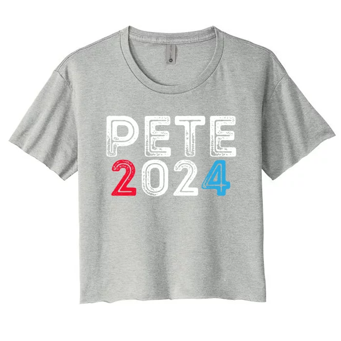 Pete 2024 Gift Pete For President Buttigieg Vote Gift Women's Crop Top Tee