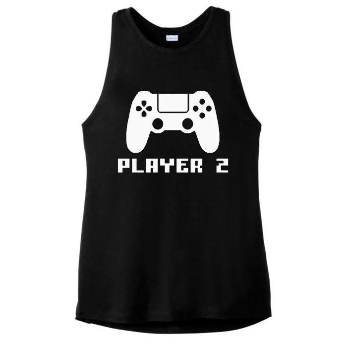 Player 2 Matching Gamer Player 1 Player 2 Couple Video Game Ladies Tri-Blend Wicking Tank