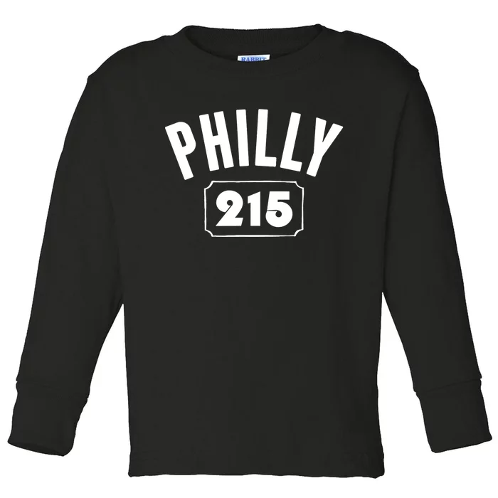 Philly 215 Philly Pride Area Code Workout Toddler Long Sleeve Shirt