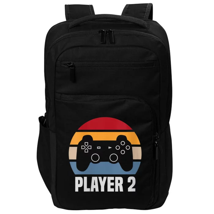 Player 2 Player 1 Couple Matching Video Gamer Impact Tech Backpack