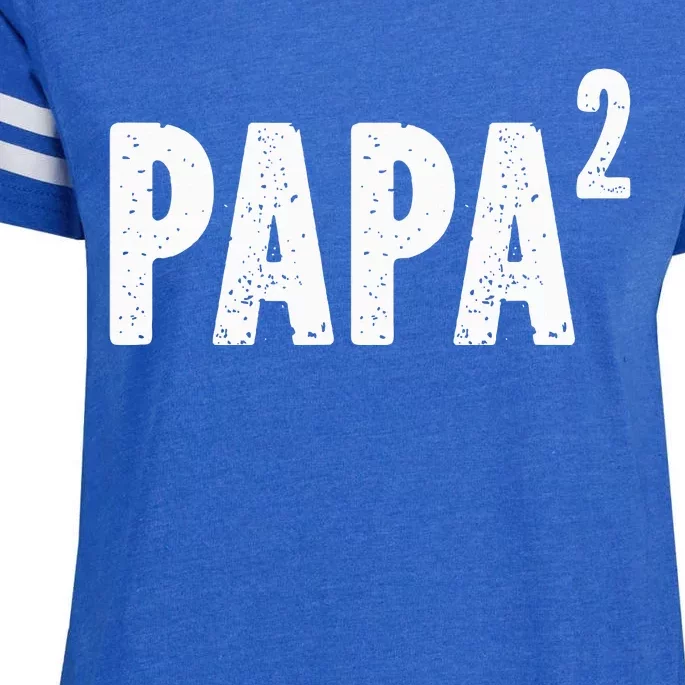 Papa 2 Papa Squared For Grandpa From Granddaughter Grandson Enza Ladies Jersey Football T-Shirt