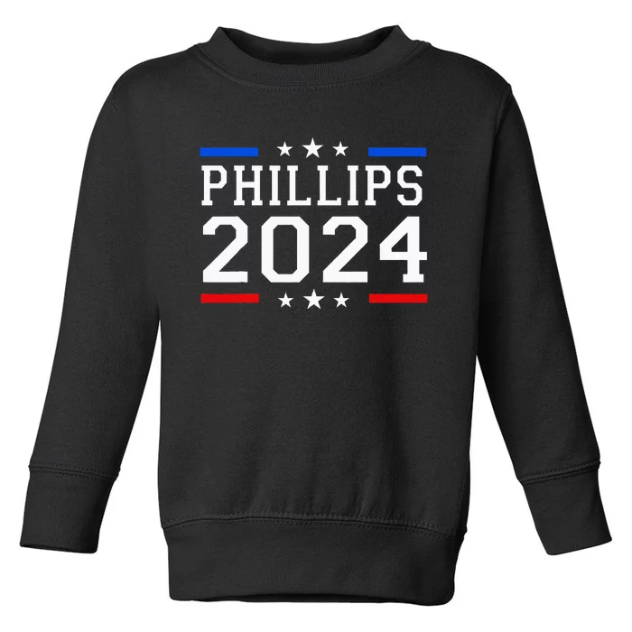 Phillips 2024 President American Flag Phillips Toddler Sweatshirt