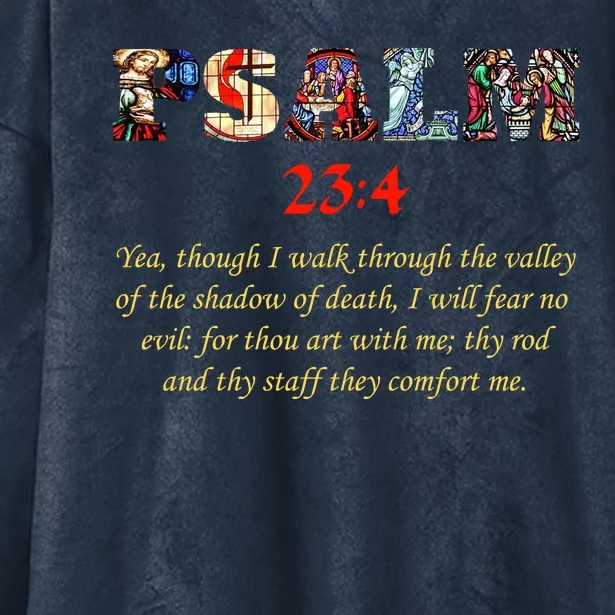 PSALM 23:4 Christin Bible Quote Hooded Wearable Blanket