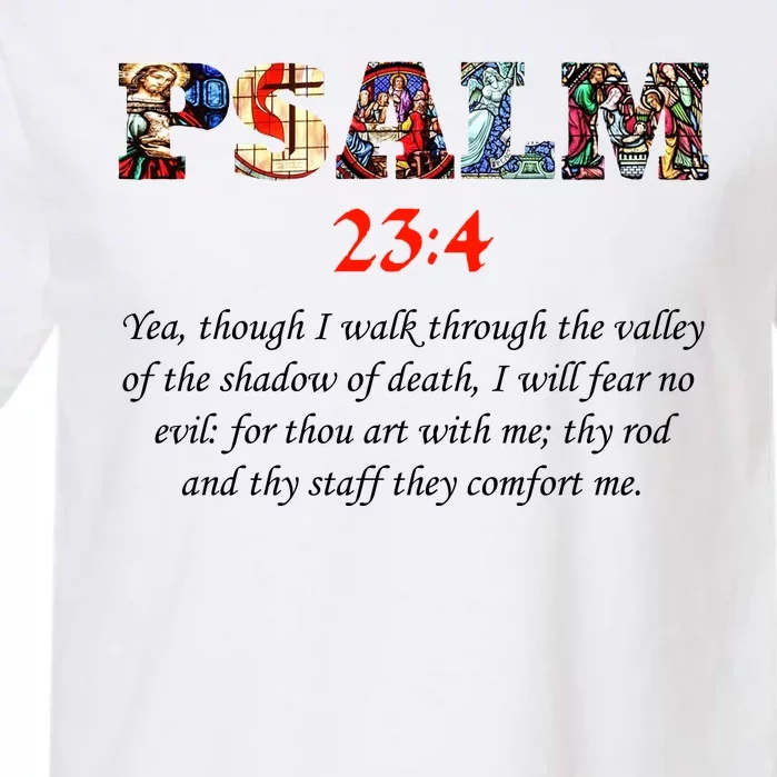 PSALM 23:4 Christin Bible Quote Garment-Dyed Heavyweight T-Shirt