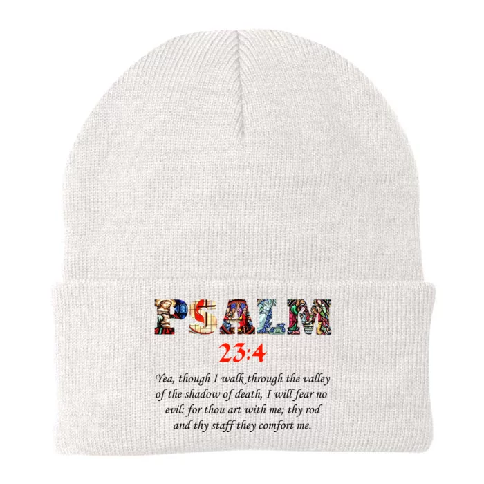 PSALM 23:4 Christin Bible Quote Knit Cap Winter Beanie