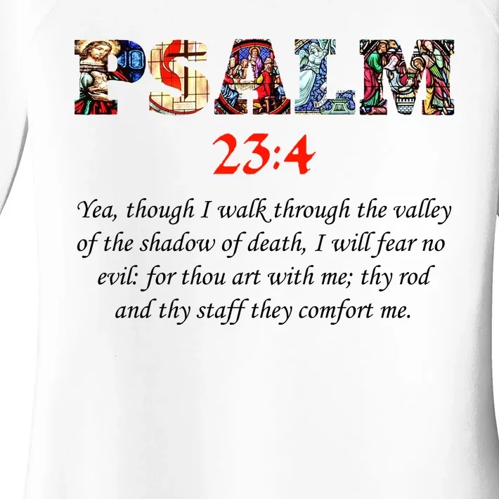 PSALM 23:4 Christin Bible Quote Women's Perfect Tri Tunic Long Sleeve Shirt