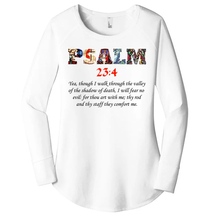 PSALM 23:4 Christin Bible Quote Women's Perfect Tri Tunic Long Sleeve Shirt