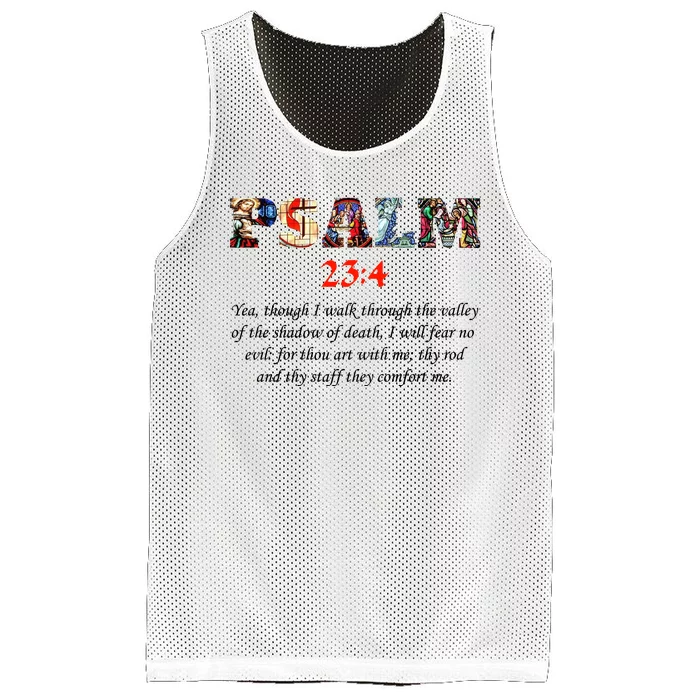 PSALM 23:4 Christin Bible Quote Mesh Reversible Basketball Jersey Tank