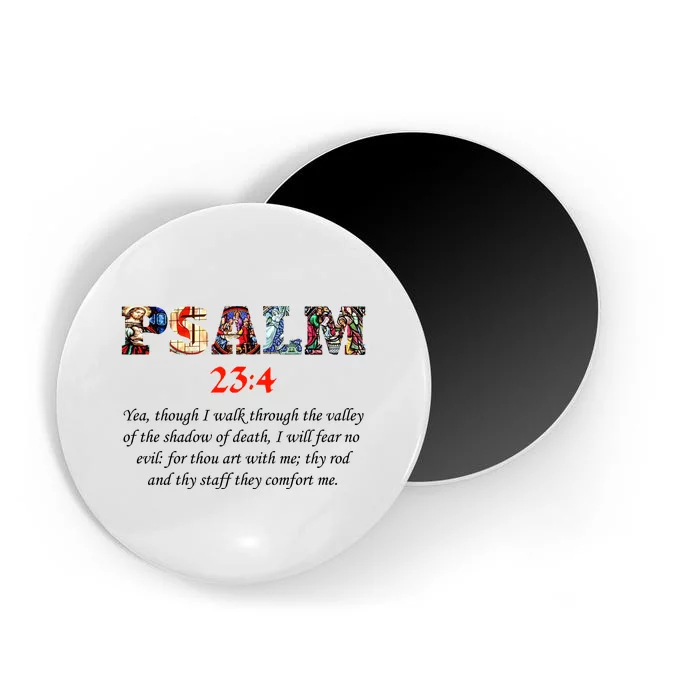 PSALM 23:4 Christin Bible Quote Magnet