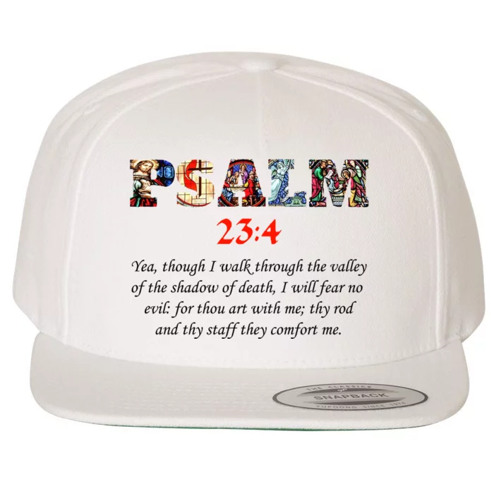 PSALM 23:4 Christin Bible Quote Wool Snapback Cap