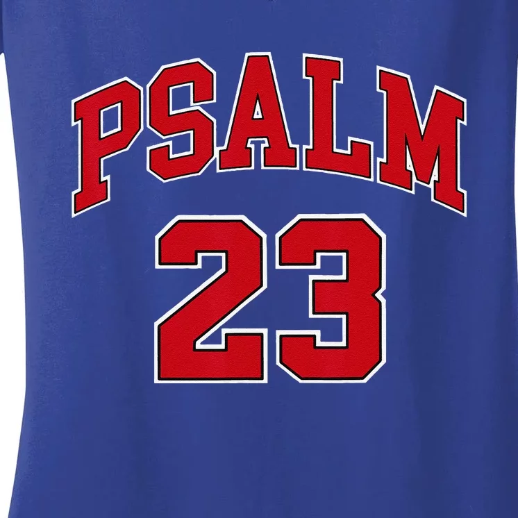 Psalm 23 Retro Sneakerhead Christian Bible Jesus Women's V-Neck T-Shirt