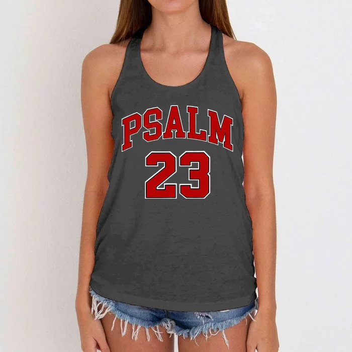 Psalm 23 Retro Sneakerhead Christian Bible Jesus Women's Knotted Racerback Tank