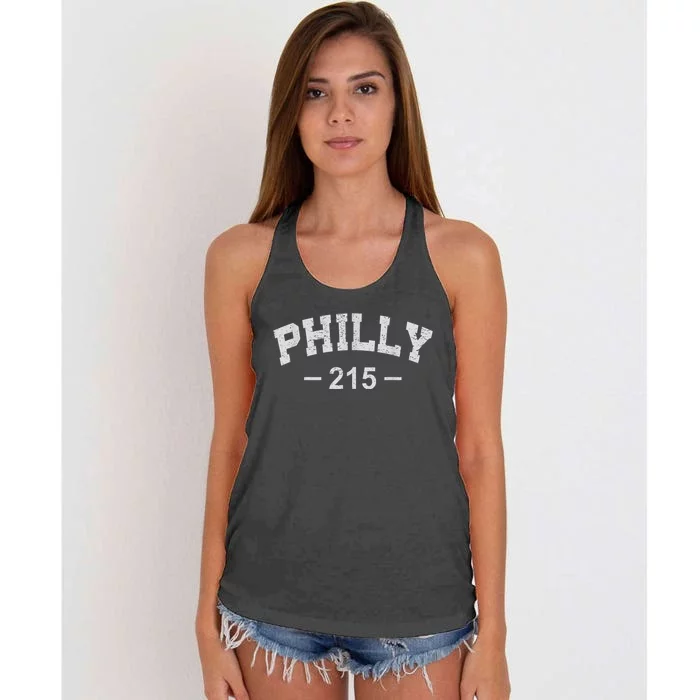 Philly 215 Retro Vintage Shirt Gift Wos Women's Knotted Racerback Tank