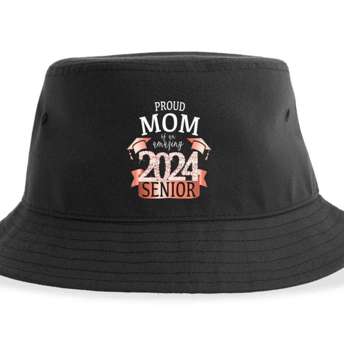 Proud 2024 Senior Mom I Elegant Rose Celebration Outfit Sustainable Bucket Hat