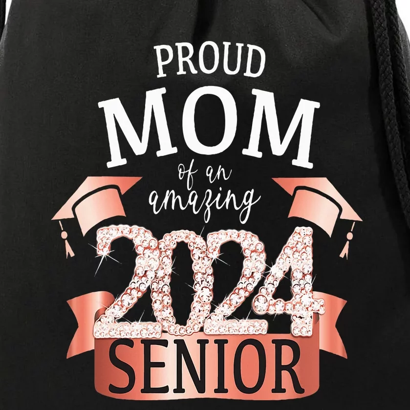 Proud 2024 Senior Mom I Elegant Rose Celebration Outfit Drawstring Bag