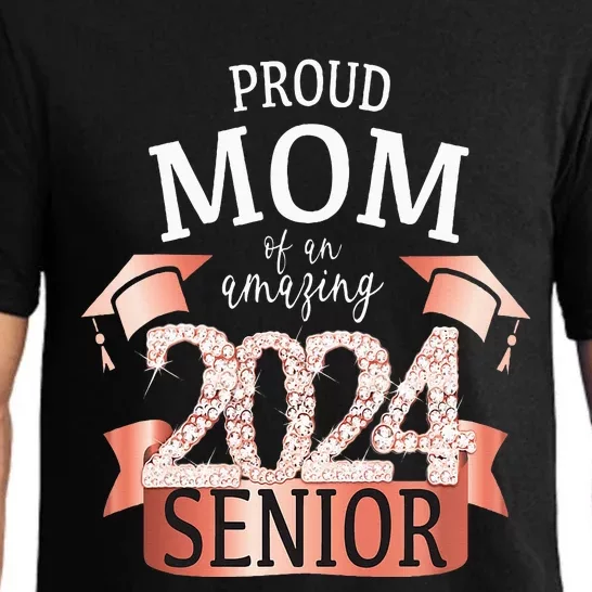 Proud 2024 Senior Mom I Elegant Rose Celebration Outfit Pajama Set