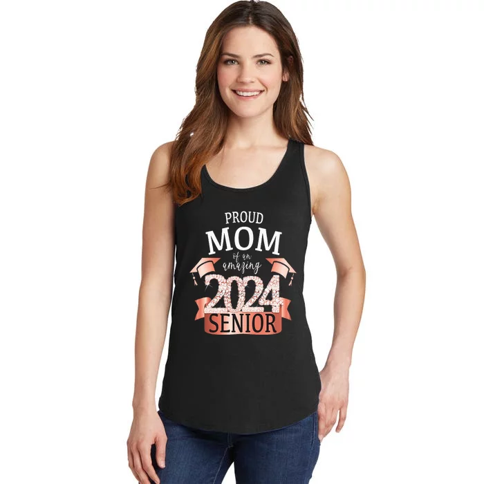 Proud 2024 Senior Mom I Elegant Rose Celebration Outfit Ladies Essential Tank