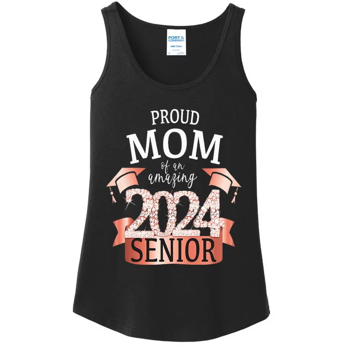 Proud 2024 Senior Mom I Elegant Rose Celebration Outfit Ladies Essential Tank