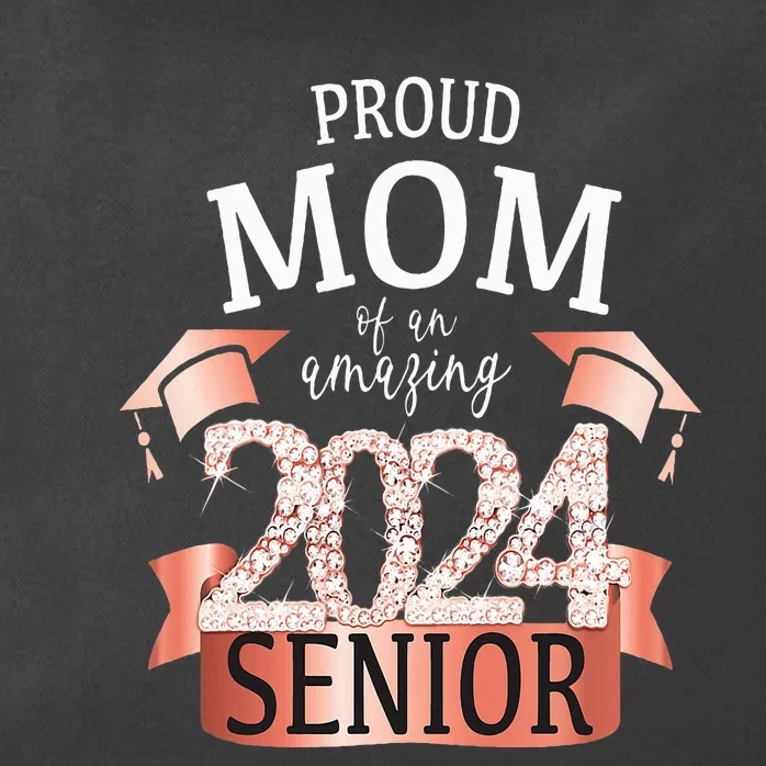 Proud 2024 Senior Mom I Elegant Rose Celebration Outfit Zip Tote Bag