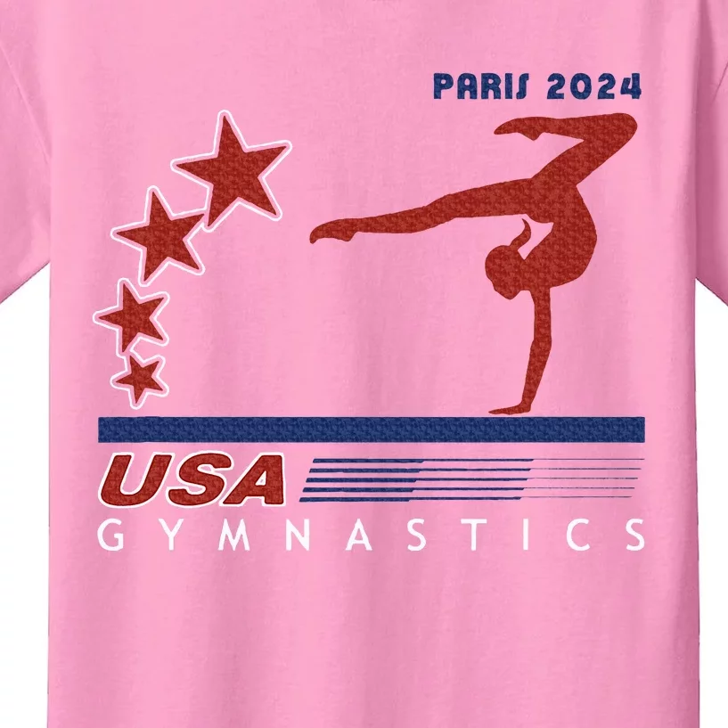 Paris 2024 Summer Games Gymnastics America Sports Kids T-Shirt