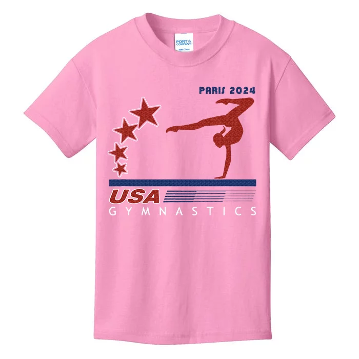 Paris 2024 Summer Games Gymnastics America Sports Kids T-Shirt