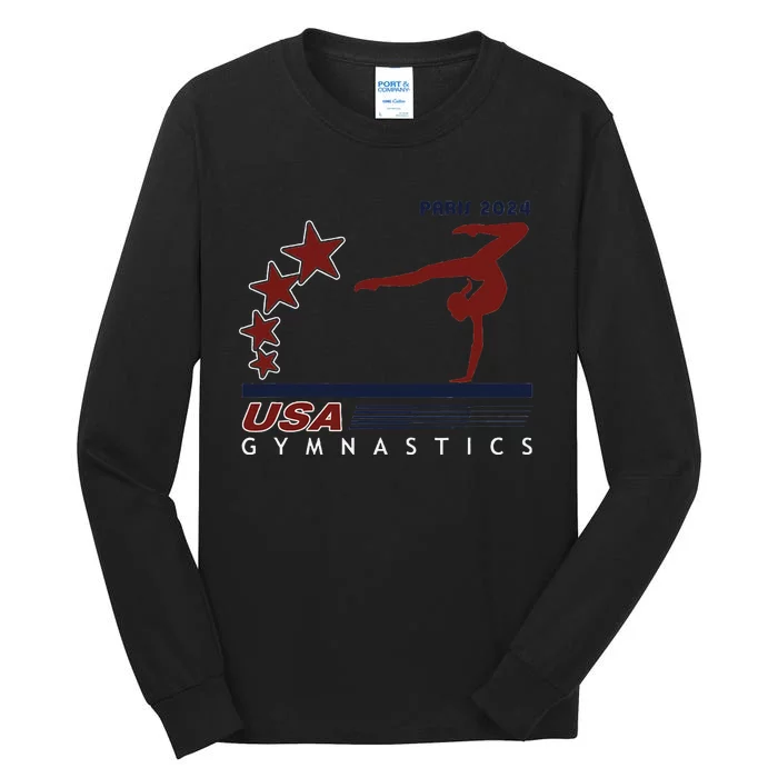 Paris 2024 T.E.A.M U.S.A Gymnastics Support Tall Long Sleeve T-Shirt