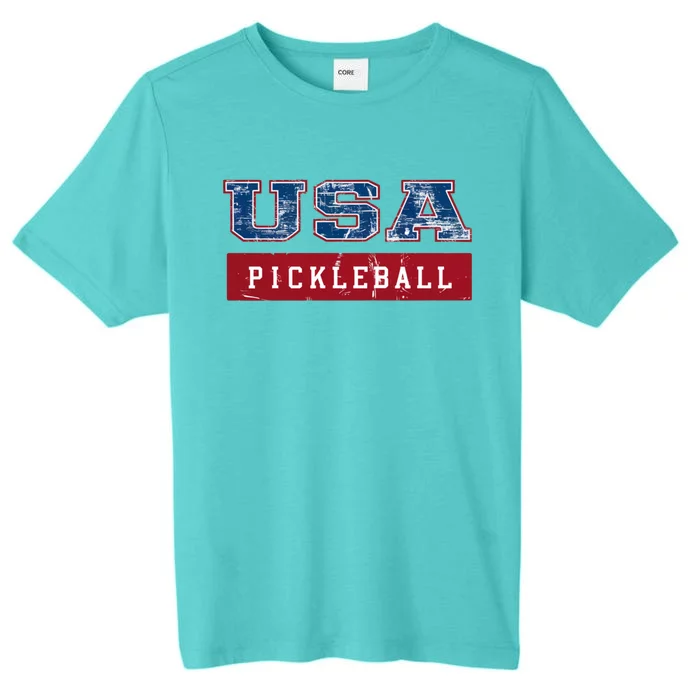 Pickleball 2024 Us Flag Patriotic American Sports Fan Usa Funny Gift ChromaSoft Performance T-Shirt