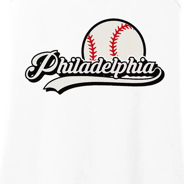 Philadelphia Baseball Downtown Skyline Ladies Essential Tank