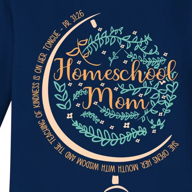 PR 31:26 Christian Homeschool Mom Baby Long Sleeve Bodysuit