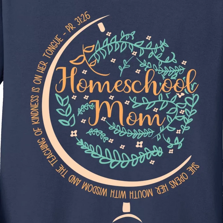 PR 31:26 Christian Homeschool Mom Kids Long Sleeve Shirt