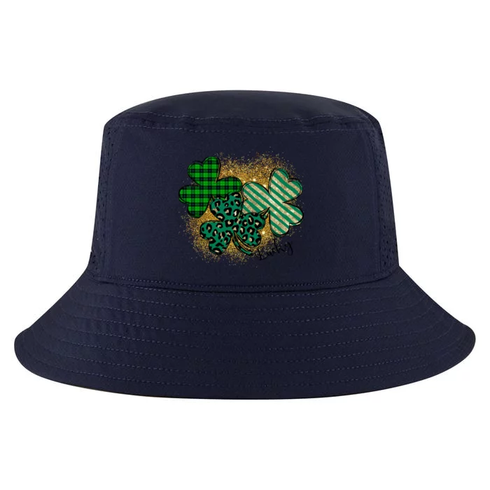 Plaid 3 Lucky Shamrock Green Leopard Irish St Patrick's Day Cool Comfort Performance Bucket Hat