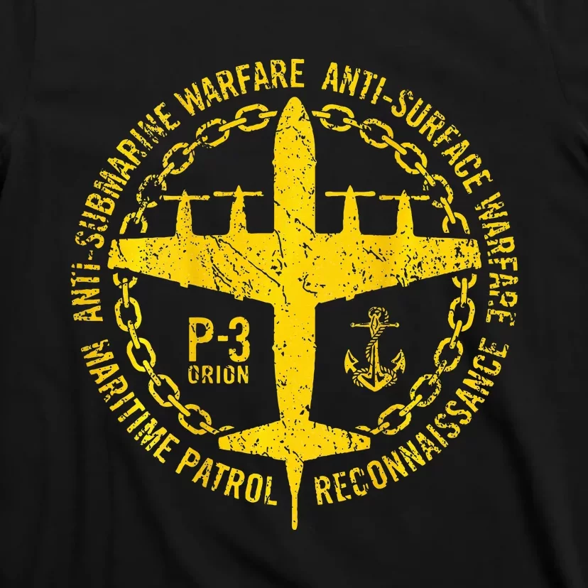 P 3 Orion Antisubmarine Warfare Patrol Military Aircraft T-Shirt